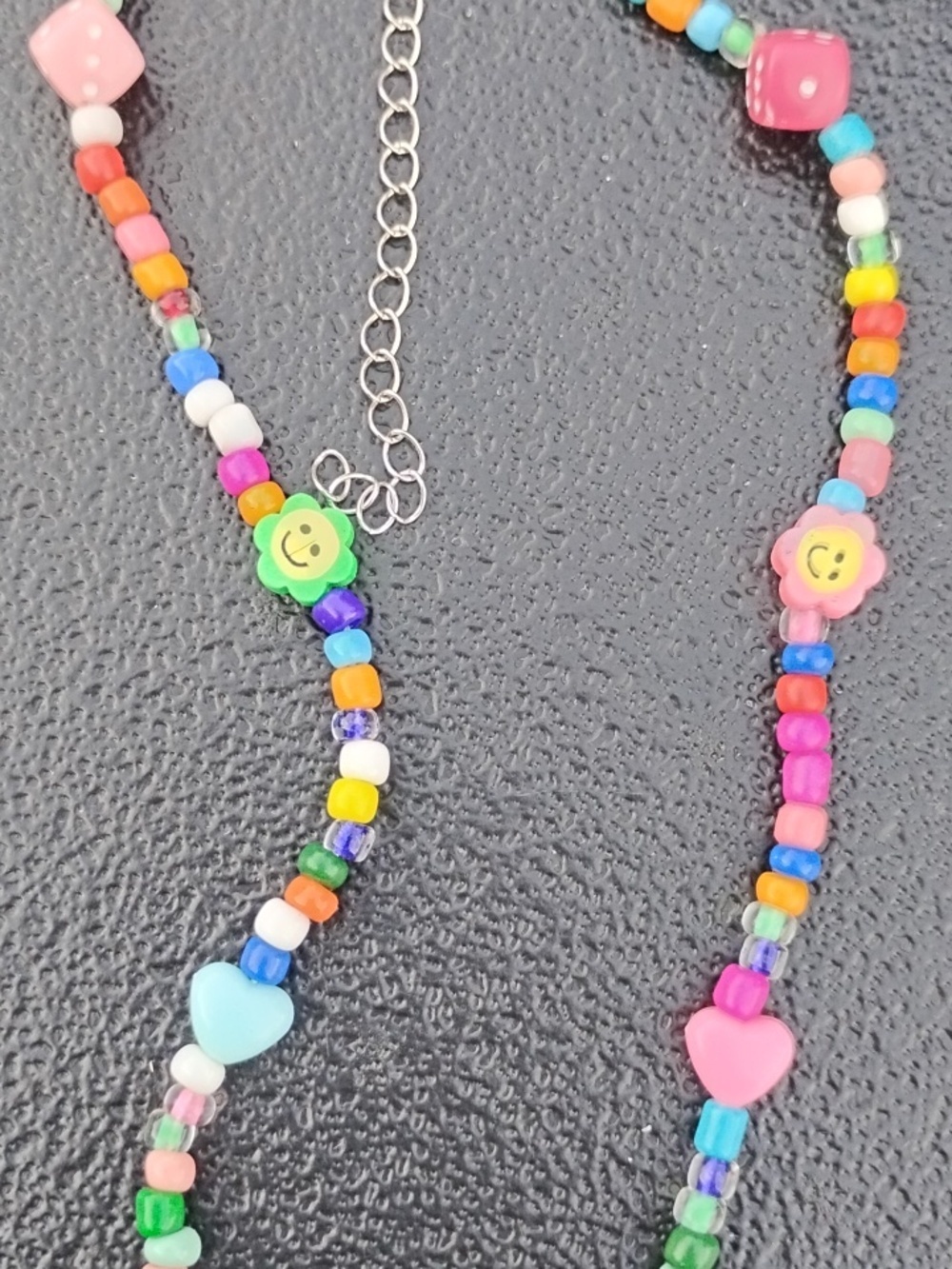 Colorful Beaded Rainbow Pendant Necklace - Picture 4 of 4